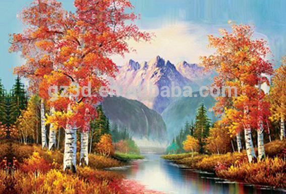 567x384 Nature Art Image Abstract 3d Effect Oil Painting Landscape - 3d Landscape Painting