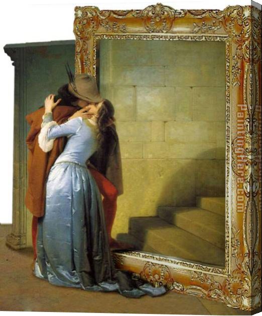 522x631 3d Art The Kiss By Arturojm Stretched Canvas Painting For Sale - 3d Painting On Canvas