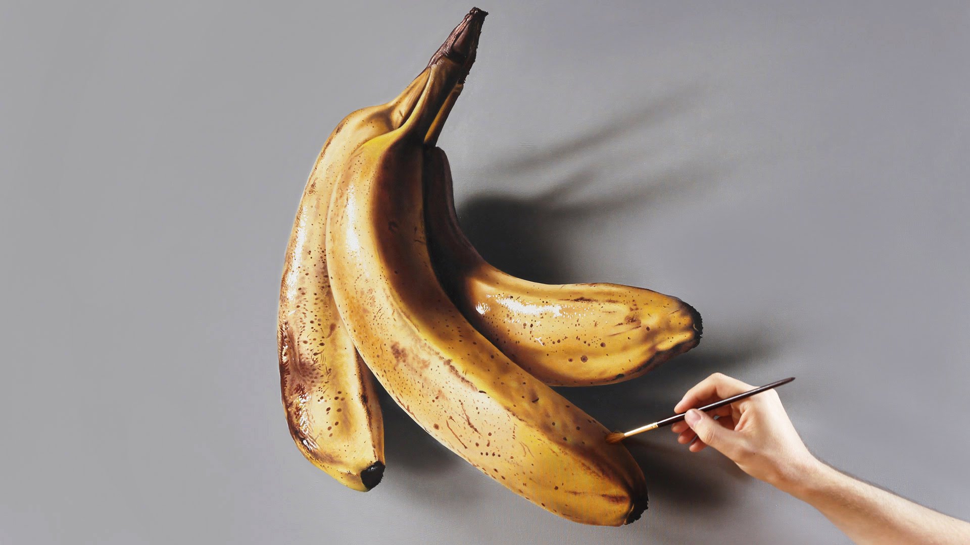 1920x1080 Bananas Painting On Canvas - 3d Painting On Canvas