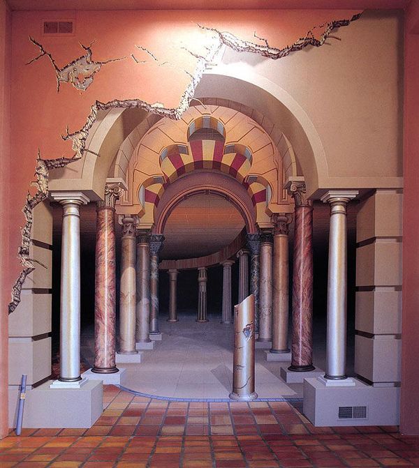 600x671 John Pugh Y El Trampantojo Historia, 3d And Imagination - 3d Wall Painting Illusions