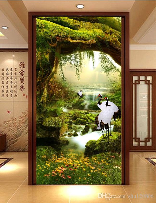 648x844 3d Wallpaper Custom Photo Non Woven Mural Cranes Illusion - 3d Wall Painting Illusions