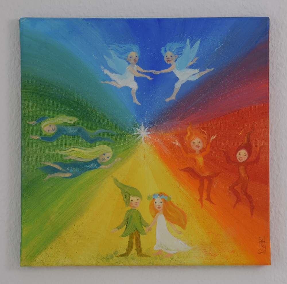 1000x990 Painting For Children Four Seasons, Four Elements (1) - 4 Elements Painting