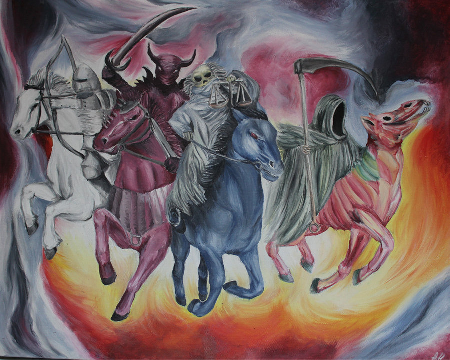 900x720 Four Horsemen Of The Apocalypse' By Worth Paintings - 4 Horsemen Of The Apocalypse Painting