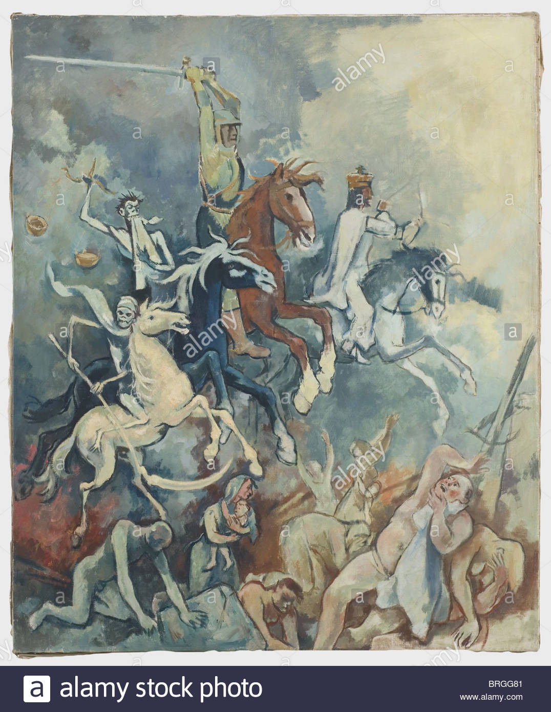 1076x1390 Otto Schubert (1892 - 4 Horsemen Of The Apocalypse Painting