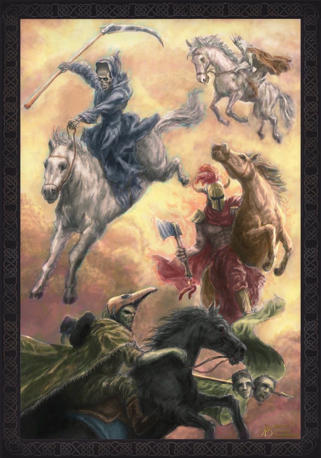 1024x1458 The Four Horsemen Of Apocalypse By Entar0178 The Four Horsemen - 4 Horsemen Of The Apocalypse Painting