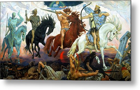 492x315 Four Horsemen Of The Apocalypse Metal Print By Victor Vasnetsov - 4 Horsemen Of The Apocalypse Painting