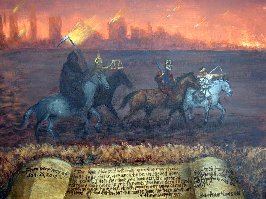 900x672 The Four Horsemen Painting By Stephen Hanson - 4 Horsemen Painting
