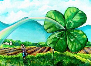 300x219 Four Leaf Clover Paintings Fine Art America - 4 Leaf Clover Painting