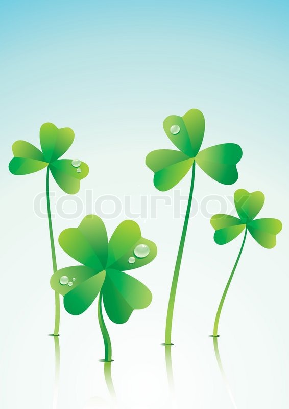 566x800 Vector Illustration Of A Successful Four Leaf Clover Stock - 4 Leaf Clover Painting