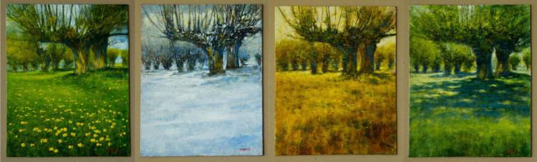 770x233 Saatchi Art 4 Paintings - 4 Seasons Painting