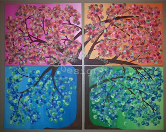 340x270 Four Seasons Tree Painting 61876 Trendnet - 4 Seasons Tree Painting