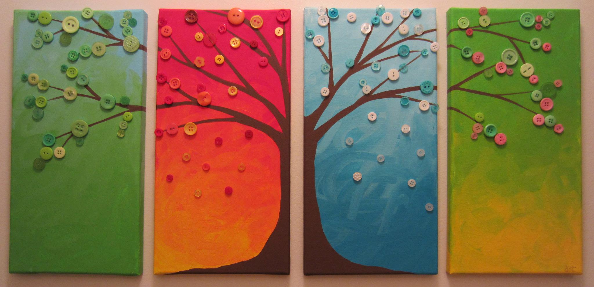 2048x991 Giveaway! Win A Four Seasons Button Tree! Busted Button - 4 Seasons Tree Painting