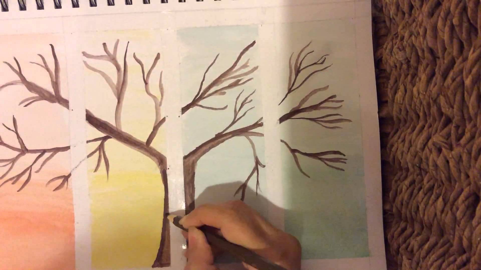 1920x1080 The Four Seasons Tree Painting - 4 Seasons Tree Painting