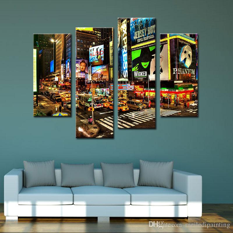 800x800 2018 Canvas Paintings New York Times Square Painting Pictures - 4 Square Canvas Painting