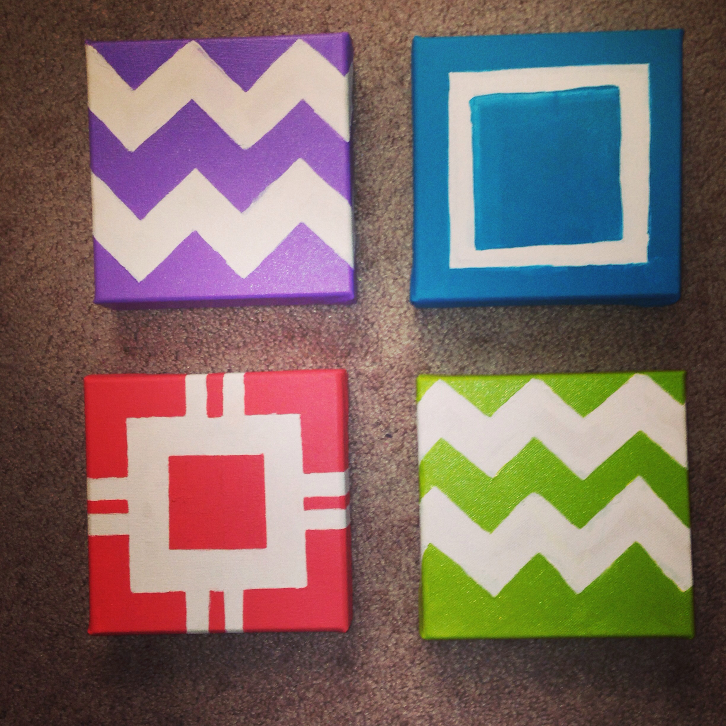 2448x2448 Spray Paint For Canvas Fresh Diy 4 Canvases Chevron And Square - 4 Square Canvas Painting
