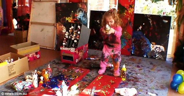 634x331 Artist Aelita Andre, 4, Holds 1st Solo Exhibition In New York - 4 Year Old Painting