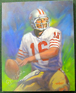 244x300 Joe Montana San Francisco 49ers Autographed Original Oil Painting - 49ers Painting
