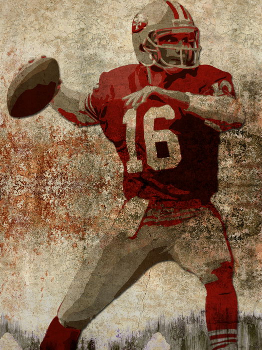 525x700 Joe Montana San Francisco 49ers Painting Art Huge Giant Wall Print - 49ers Painting