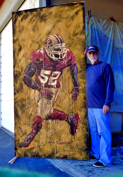 401x576 Painting San Francisco 49ers Linebacker Patrick Willis Art - 49ers Painting