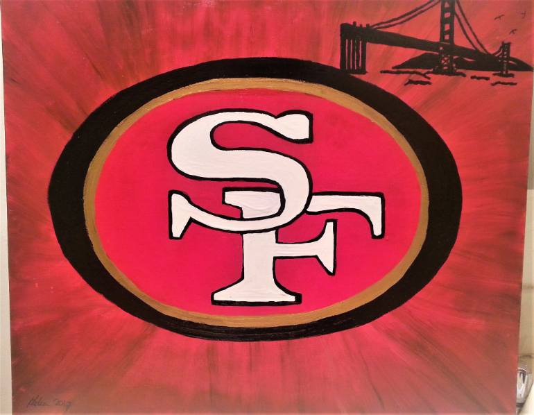 770x598 Saatchi Art San Francisco 49ers Nfl Football Team Logo Painting - 49ers Painting
