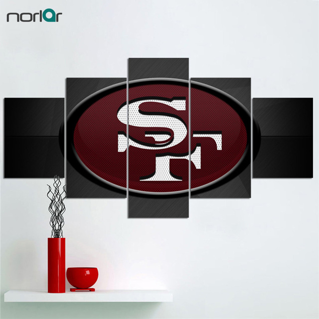 640x640 5 Pcs Canvas Painting Wall Art San Francisco 49ers Logo Printed - 49ers Painting