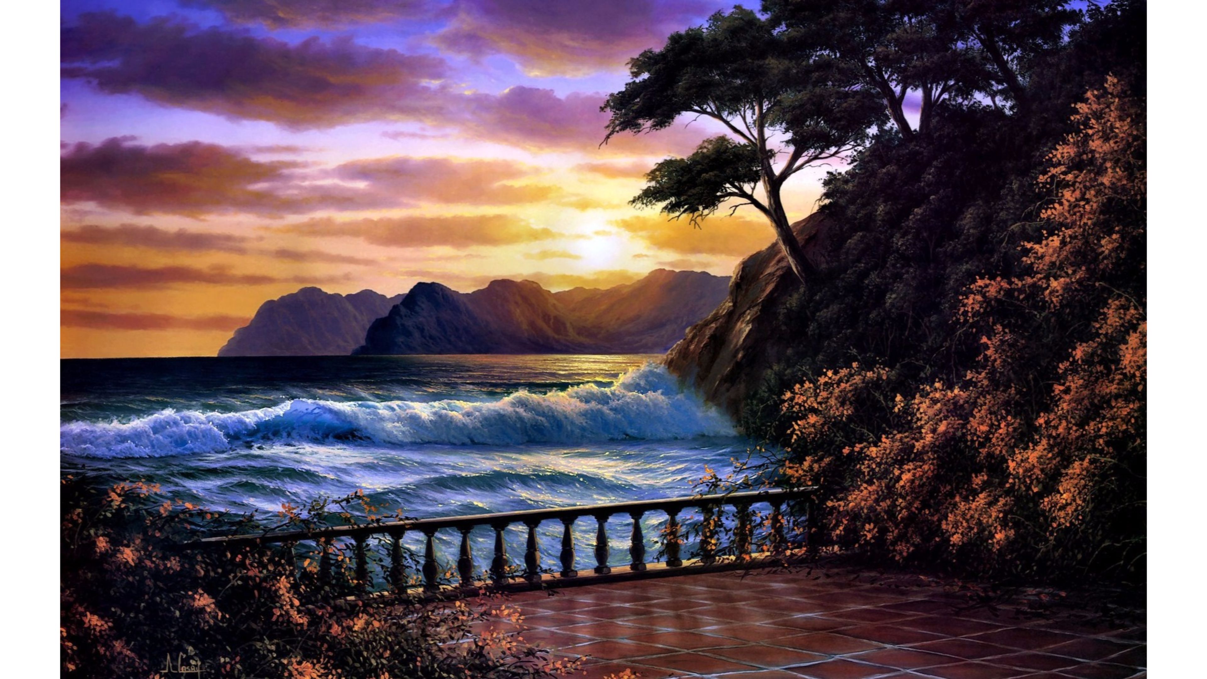3840x2160 Painting 4k Sunset Wallpapers Free 4k Wallpaper - 4k Painting
