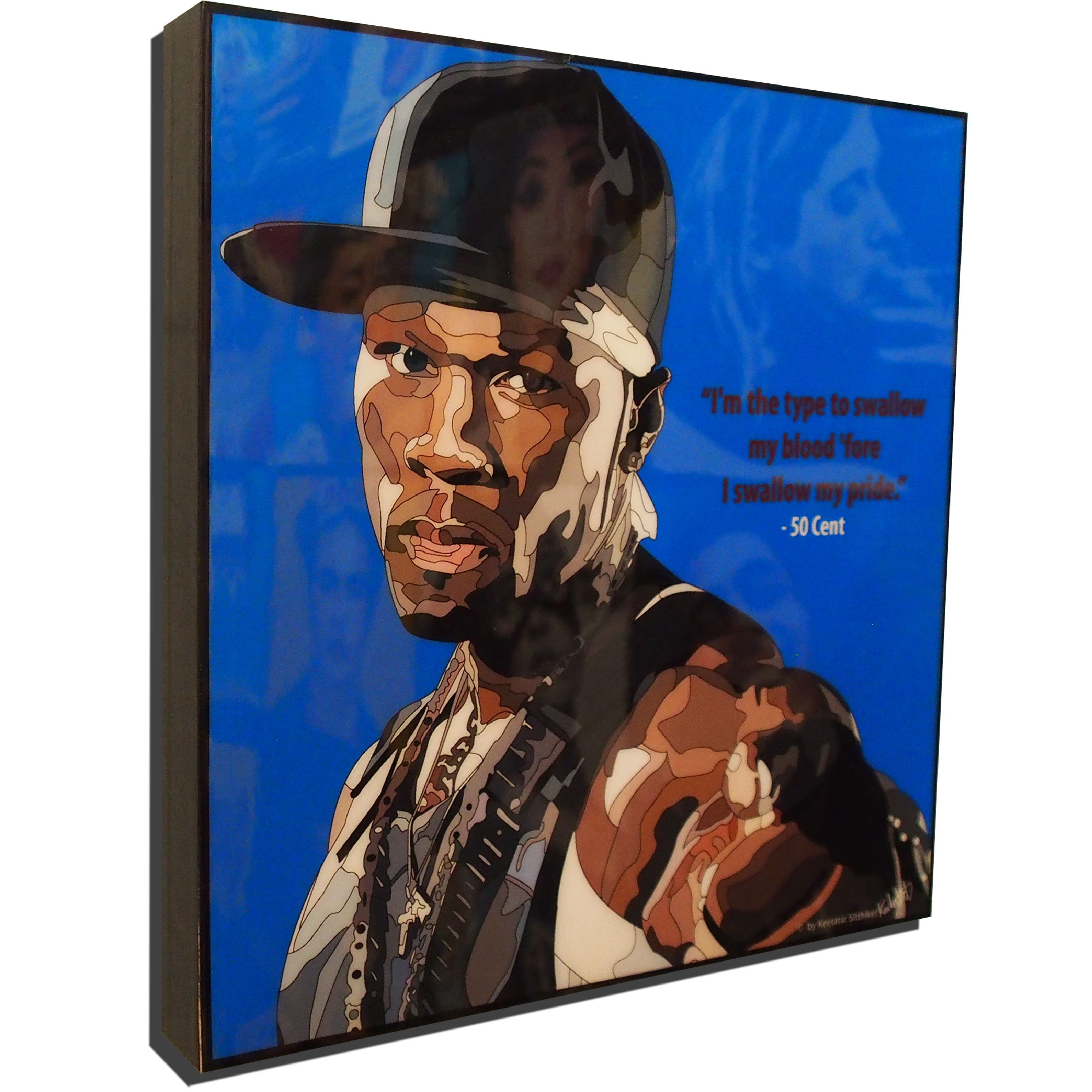 3180x3180 50 Cent Inspired Plaque Mounted Poster Blood Before Pride - 50 Cent Painting