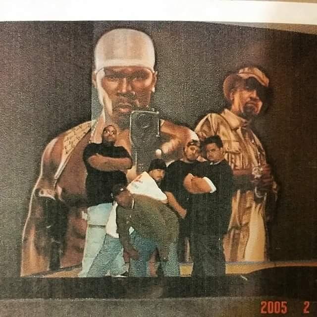 640x640 50 Cent Mural Painting By Mark Lawrence - 50 Cent Painting