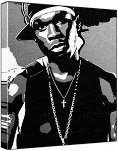 234x300 50 Cent Pop Art Painting (100% Original Painting. Not A Print - 50 Cent Painting