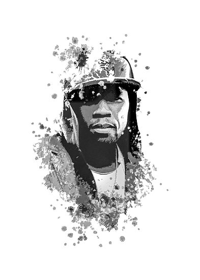393x550 50 Cent Splatter Painting Posters By Jpvoodoo Redbubble - 50 Cent Painting