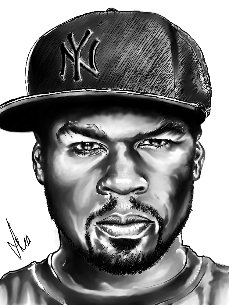 751x1000 50 Cent Digital Drawing By Jonsink - 50 Cent Painting