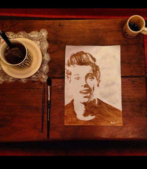 500x574 Coffee And Tea Painting. Luke Hemmings On We Heart It - 5sos Painting