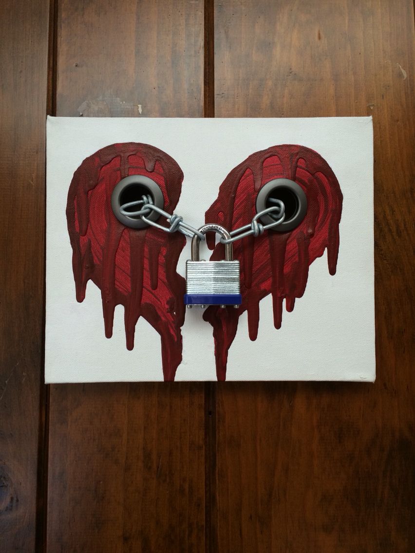 852x1136 Hold It Together Acrylic On Canvas W Lock Amp Chain. - 5sos Painting