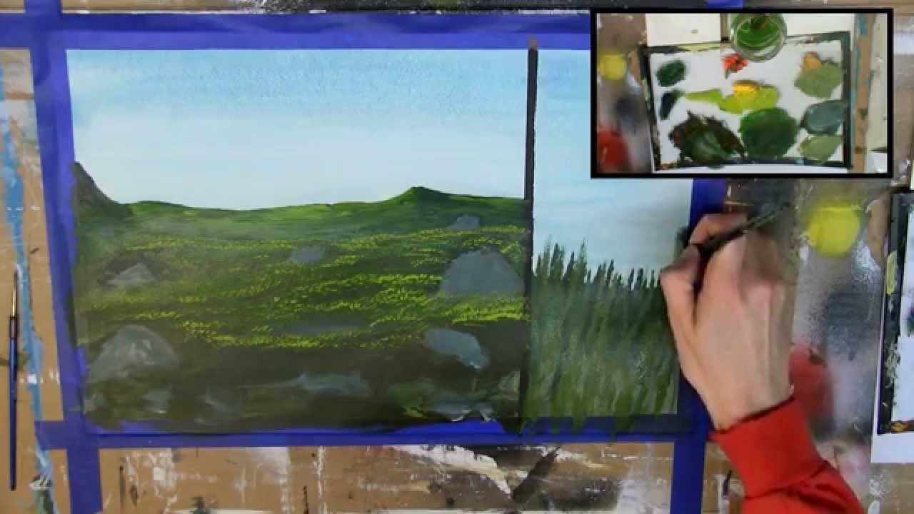1280x720 How To Paint Grass 6 Different Ways (Acrylic Painting Tutorial - 6 Painting