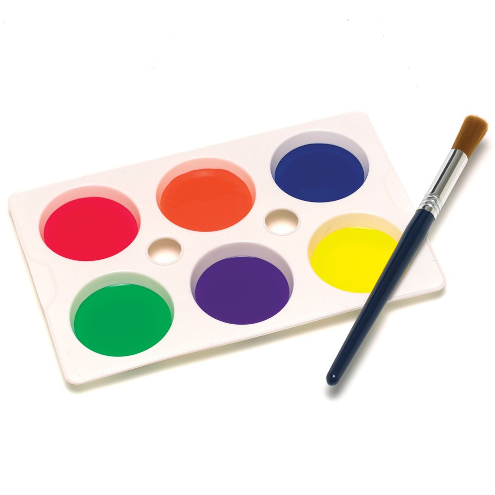 1000x1000 6 Well Plastic Paint Palette - 6 Painting