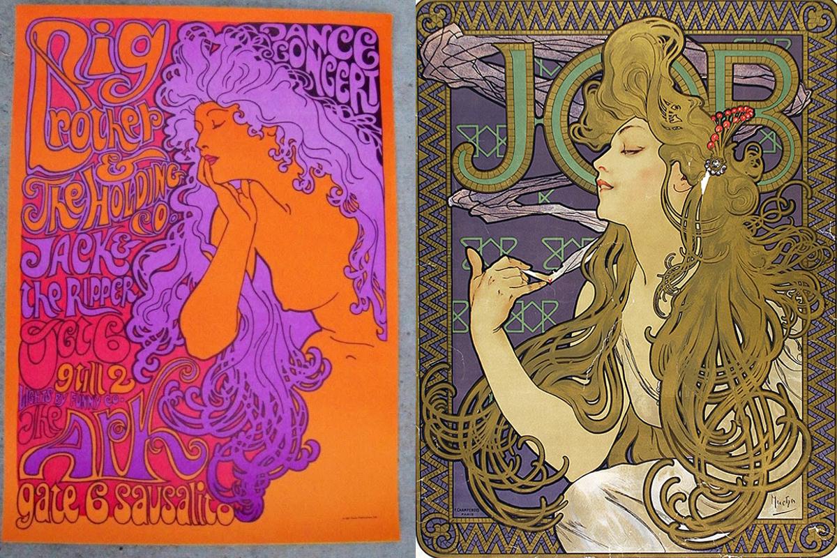 1200x800 Art Nouveau And 1960s A Psychedelic Dream Byron's Muse - 60s Painting