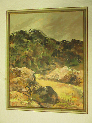 300x400 Vintage 70s Landscape Desert Original Hand Painted Oil Painting - 70s Painting