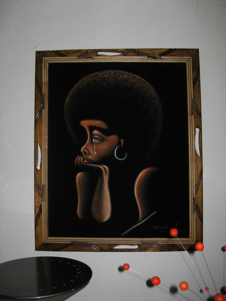 768x1024 Black Velvet Painting 70s Our Thrift Apt. - 70s Velvet Painting