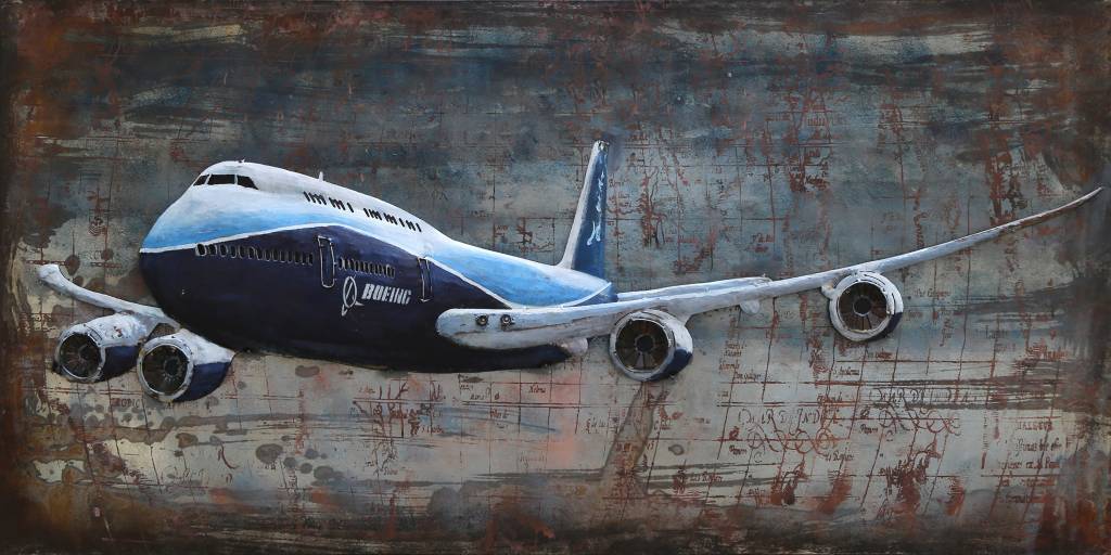 1024x512 Metal 3d Painting 747 140x70cm - 747 Painting