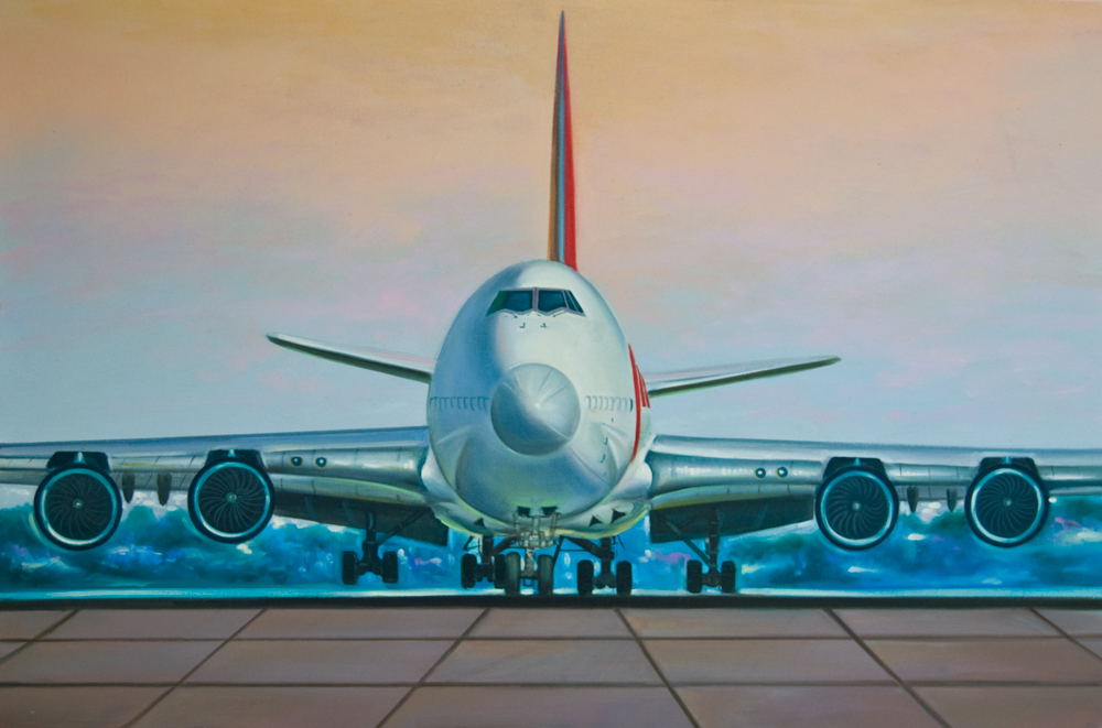 1000x661 Boeing 747 400 Oil Painting Model Aviation Oil Amp Water Color - 747 Painting