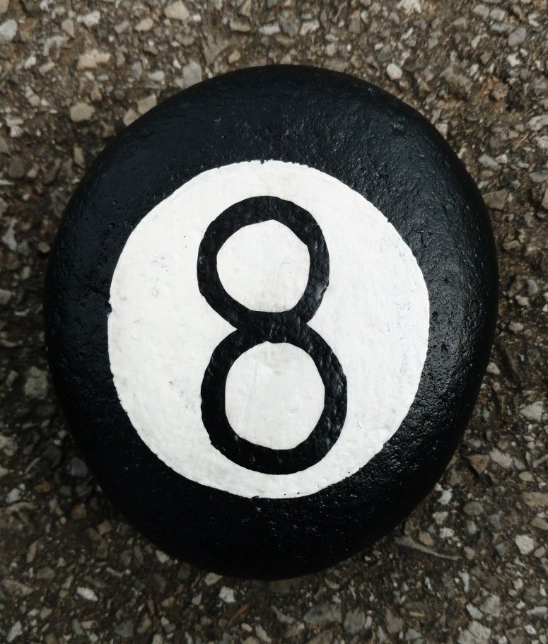 775x911 8 Ball Rock Painting Piedra Rock, Rock Painting - 8 Ball Painting