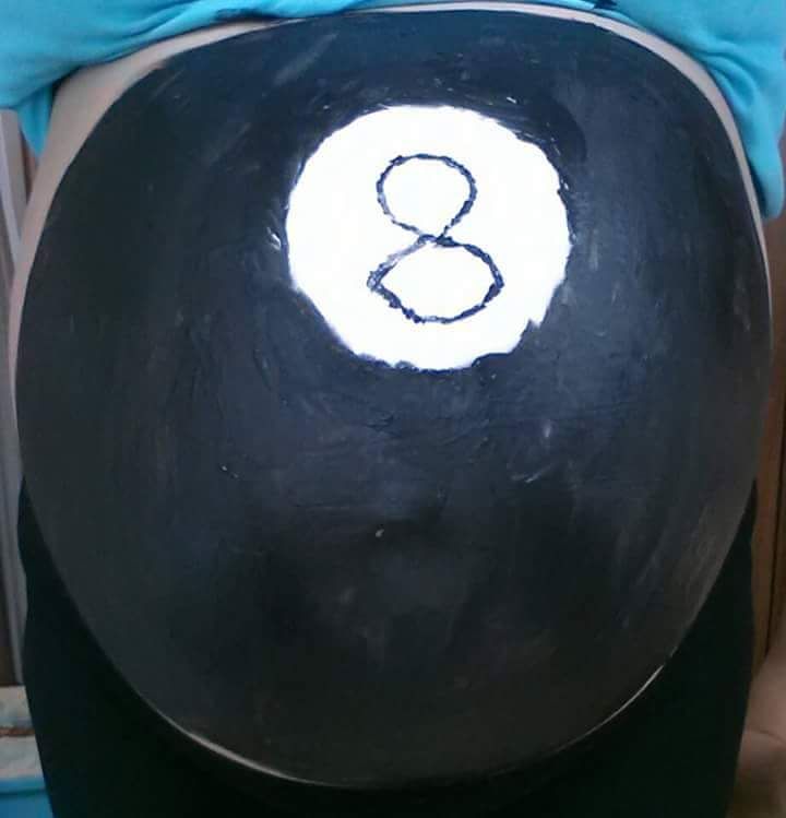 720x749 Magic 8 Ball Baby Belly Painting! Ha! 31 Maternity Halloween - 8 Ball Painting