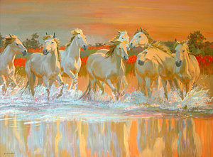 300x221 Galloping Horse Paintings Fine Art America - 8 Horses Painting