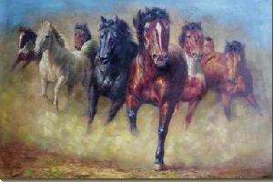 300x200 8 Horses On Canvas Natural Horse Horses Paintings Sale - 8 Horses Painting