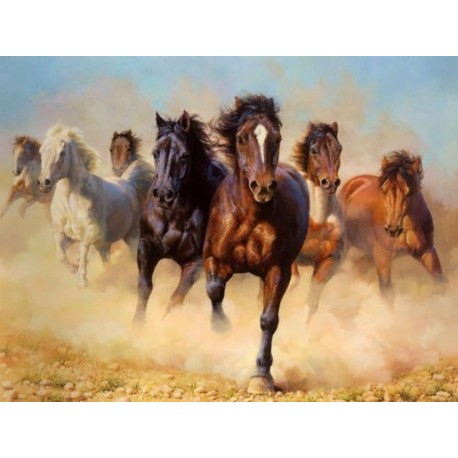 458x458 Horses Oil Painting 8 Art Gallery Oil Painting Reproductions - 8 Horses Painting