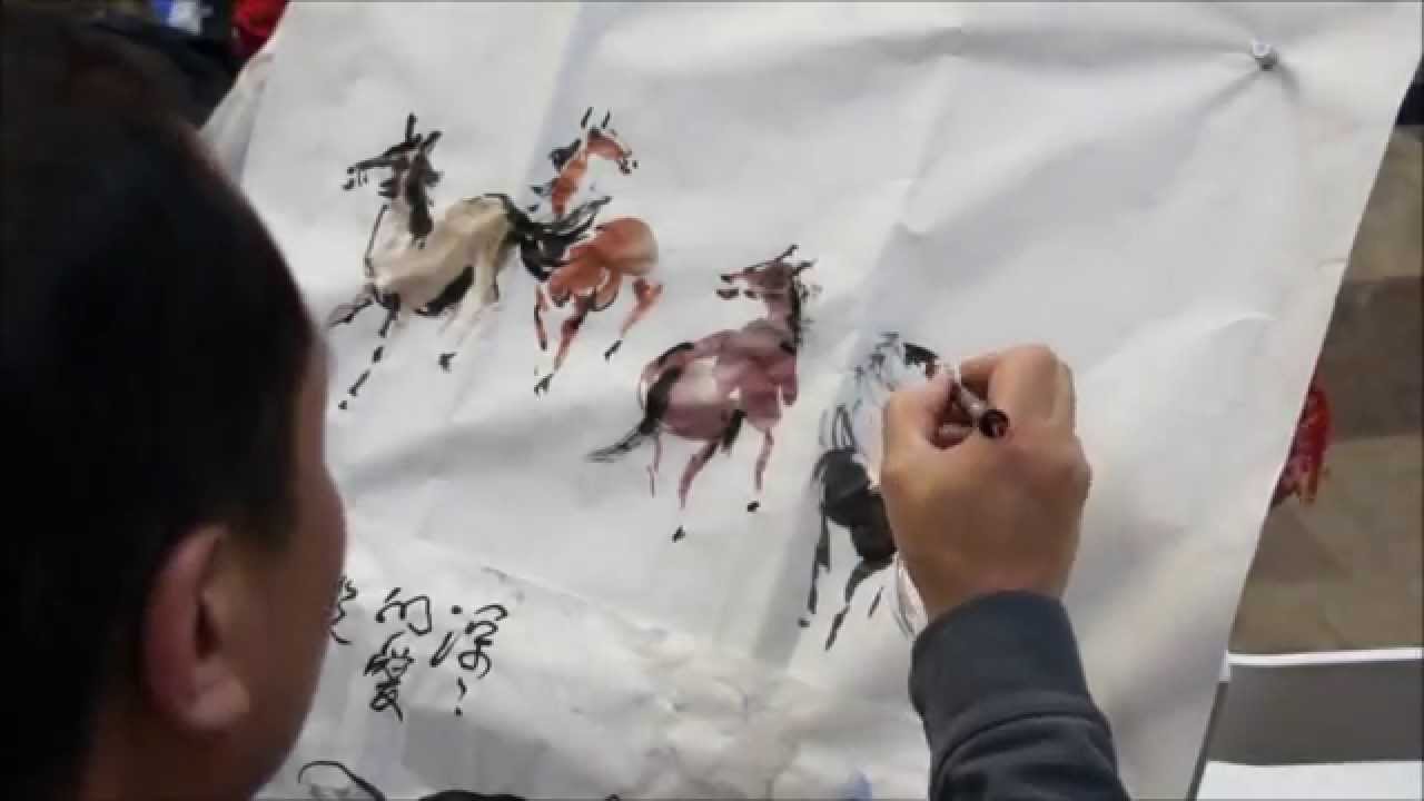 1280x720 Lucky 8 Horses For Sucess A Chinese Painting Demo By Henry Li - 8 Horses Painting