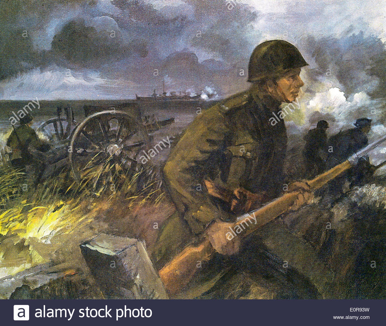 1300x1100 Wartime Painting By Polish Artist In 80s Stock Photo 69353533 - 80s Painting