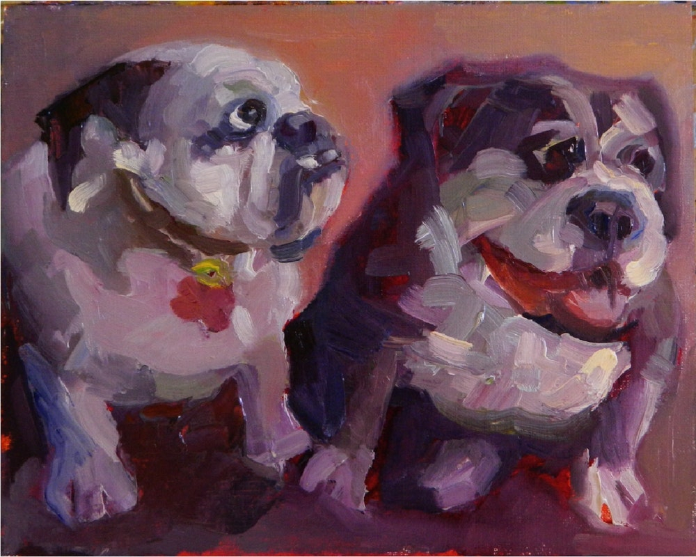 1000x800 Oil Painting Of Dogs Who Let The Dogs Out, 8x10 , Oil Painting - 8x10 Oil Painting