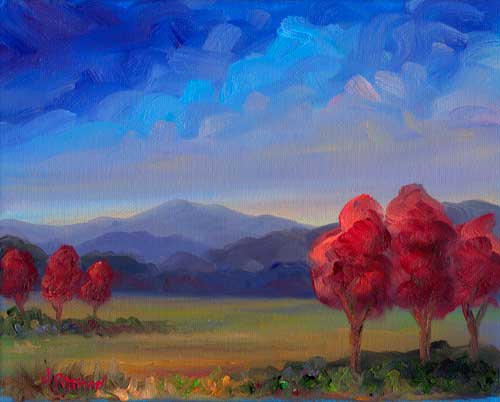 500x402 Trees In Early Autumn - 8x10 Oil Painting