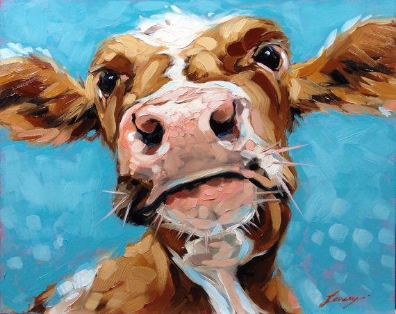 570x451 Items Similar To Cow Painting, 8x10 Inch Original Oil Painting - 8x10 Painting